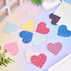 16Pcs 8 Colors PU Imitation Leather Heart Bookmarks&nbsp;AJEW-TA0002-61