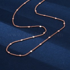 Brass Curb Chains Necklaces for Women&nbsp;NJEW-D302-09RG