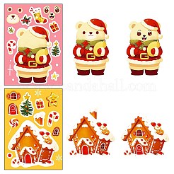 6Pcs Christmas Theme Cartoon Paper Stickers&nbsp;DIY-P085-14B