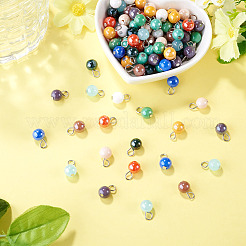 110Pcs 11 Styles Electroplate Round Glass Bead Charms&nbsp;PALLOY-TAC0307
