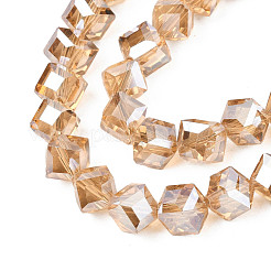 Electroplate Transparent Glass Beads Strands&nbsp;EGLA-N002-29-F02