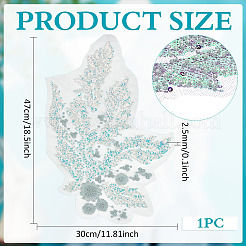 1Pc Polyester with Glass Embroidery Ornament Accessories&nbsp;DIY-PH0031-82A