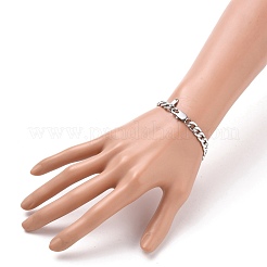 Tarnish Resistant Women' s Fashionable 304 Stainless Steel Cuban Link Chain Bracelets&nbsp;BJEW-JB05657-01