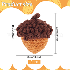 Crochet Woolen Yarn Acorns Pendant Decorations&nbsp;HJEW-WH0007-15