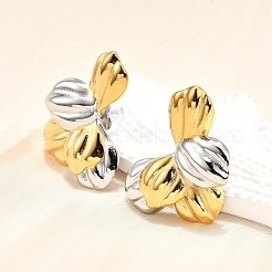 304 Stainless Steel Two-tone Stud Earrings for Women&nbsp;EJEW-R023-01GP-07