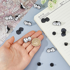 12Pcs Dice Enamel Pin&nbsp;JEWB-FH0003-03