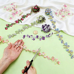 6Yards 6 Colors Flower Polyester Lace Trim&nbsp;OCOR-PH0036-51