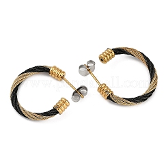 Ion Plating(IP) 304 Stainless Steel Twist Stud Earrings for Women&nbsp;EJEW-M023-07D