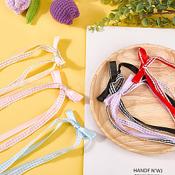 6Pcs 6 Colors Lace Bowknot Polyester Alligator Hair Clips&nbsp;PHAR-CY0001-02