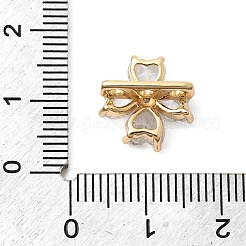 Brass Pave Clear Cubic Zirconia Spacer Bars&nbsp;ZIRC-F146-03G