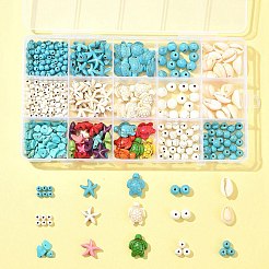 DIY Synthetic Turquoise & Natural Cowrie Shell Beads Jewelry Making Finding Kits&nbsp;DIY-FS0005-98