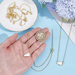 4Pcs Brass Enamel Trumpet Pendant Necklaces for Women&nbsp;NJEW-PH0001-58G