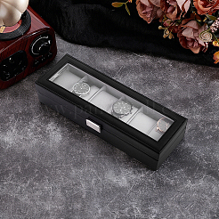 6-Slot PU Leather Watch Storage Boxes&nbsp;LBOX-WH0007-002A