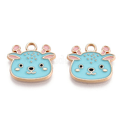 Light Gold Plated Alloy Enamel Pendants&nbsp;ENAM-T009-84A-RS