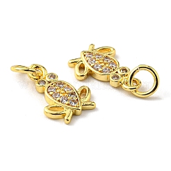 Rack Plating Brass Micro Pave Cubic Zirconia Charms&nbsp;KK-D036-05G