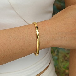 304 Stainless Steel Smooth Hinged Bangles&nbsp;BJEW-Q772-01G