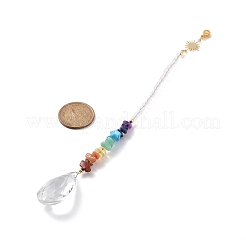Glass Teardrop Chandelier Pendant Decorations&nbsp;HJEW-JM00856