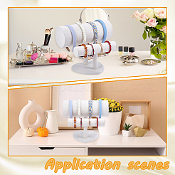 2 T Bar Wood Covered with Velvet Bracelet Display Stands with Heart Base&nbsp;ODIS-WH0099-66A