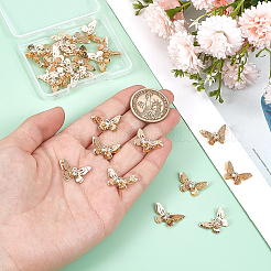 24Pcs Brass Micro Pave Cubic Zirconia Charms&nbsp;KK-BC0014-45B