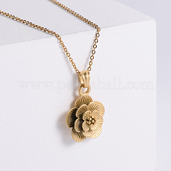 Vintage 304 Stainless Steel Flower Pendant Necklaces for Women&nbsp;TT4094