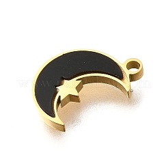 304 Stainless Steel Moon with Star Charms&nbsp;STAS-Q348-20G