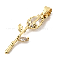 Brass Pave Cubic Zirconia Pendants&nbsp;KK-A296-50G