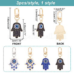 4Pcs 4 Style Alloy Enamel Turkish Evil Eye Pendant Decoration&nbsp;KEYC-AR0001-14