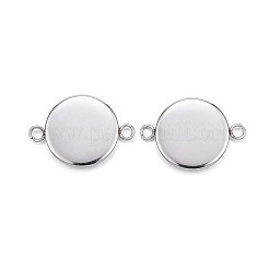 Non-Tarnish 304 Stainless Steel Cabochon Connector Settings&nbsp;A-STAS-G127-14-12mm-P