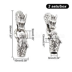 2 Sets Tibetan Style 304 Stainless Steel Spring Gate Rings&nbsp;STAS-UN0040-66