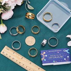 12Pcs 12 Styles 201 Stainless Steel Grooved Finger Ring Settings&nbsp;RJEW-SC0001-03