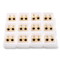 304 Stainless Steel Flat Round Stud Earrings&nbsp;EJEW-F396-01G-01