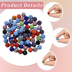 90Pcs Glass Rhinestone Clay Pave Round Beads&nbsp;RB-LT0001-02