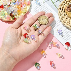 60Pcs 15 Styles Glass Pendants&nbsp;PALLOY-CJ00095
