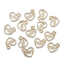 Brass Micro Clear Cubic Zirconia Pendants&nbsp;X-ZIRC-F120-045G