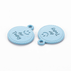 Spray Painted Alloy Pendants&nbsp;PALLOY-Q433-030A-RS