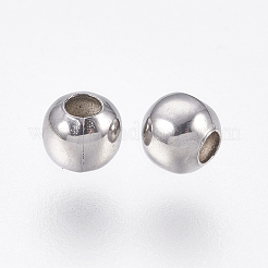 Tarnish Resistant Round 304 Stainless Steel Spacer Beads&nbsp;STAS-I050-06-4mm