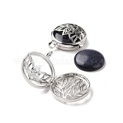 Synthetic Blue Goldstone Locket Pendants&nbsp;G-G982-01P-24