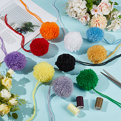 20Pcs 10 Colors DIY Craft Polyester Pom Pom Ball&nbsp;AJEW-BC0009-90