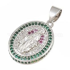 Brass Micro Pave Cubic Zirconia Pendants&nbsp;CU-CBAAB9C-04P