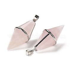 Natural Rose Quartz Pointed Pendants&nbsp;G-F763-04P-06