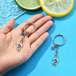 2Pcs Valentine's Day Alloy Glass Keychain&nbsp;KEYC-YW00188