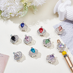 10Pcs 10 Colors Alloy Glass Beads&nbsp;ALRI-AR0001-11