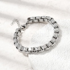 304 Stainless Steel Box Chains Bracelets for Women&nbsp;BJEW-P399-02P