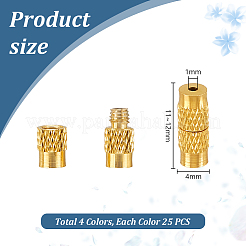 100Pcs 4 Colors Column Brass Screw Clasps&nbsp;KK-PH0010-58
