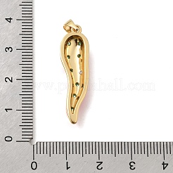 Brass Micro Pave Cubic Zirconia Pendants&nbsp;KK-C255-07G-04
