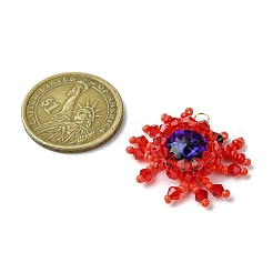 Glass Seed Beaded Crab Pendants&nbsp;PALLOY-CJ00128