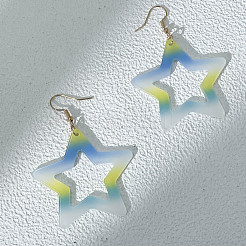 Alloy Acrylic Star Dangle Earrings for Women&nbsp;WG7A8ED-01