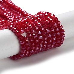 Faceted(32 Facets) Electroplate Glass Beads Strands&nbsp;X-EGLA-R018-4mm-2