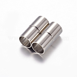 Tarnish Resistant Column 304 Stainless Steel Magnetic Clasps with Glue-in Ends&nbsp;STAS-I026-01