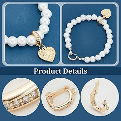 8Pcs 2 Colors Rack Plating Brass Micro Pave Clear Cubic Zirconia Fold Over Clasps&nbsp;FIND-PH0020-88